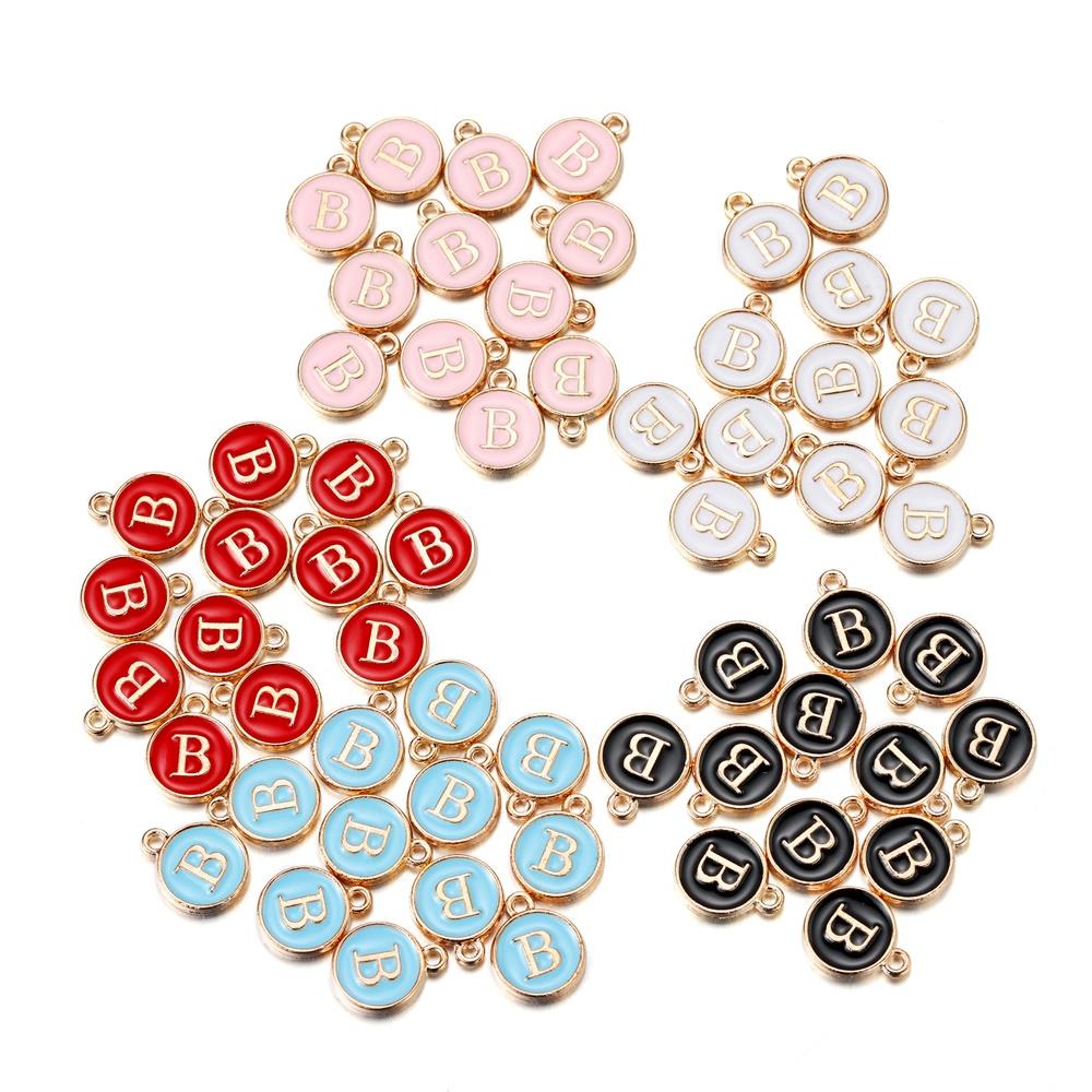 20Pcs 12*15mm A-Z Letter Charms Enamel Charms Alphabet Initial Letter Handmade Pendant for DIY Bracelet Necklace Jewelry Making