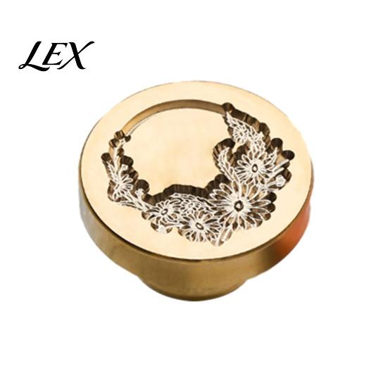Handmade Stationery Accessory Wax Seal Stamp, Vintage Plant Pattern Head, Durable Flower Embossing Stamp Copper Head Replacement, for Envelope