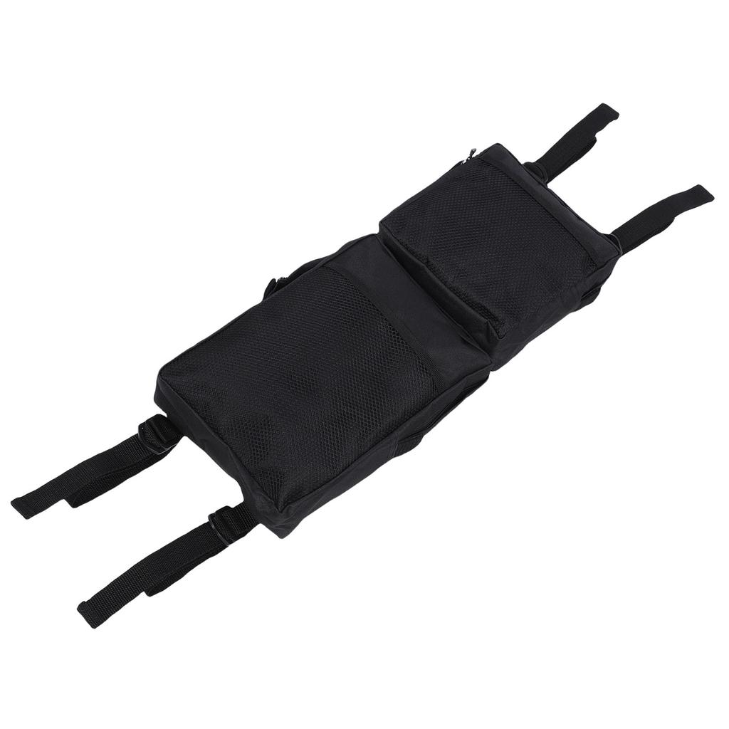 2PCS ATV Side Bags Left Right Saddlebags Tank Top Storage Pocket for UTV Snowmobile Motorcycle Black