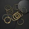 iF ME 15 Piece Fashion Knotted Printed Metal Iron Bangle Set Jewelry Women Trendy Shiny Daily Party Accessory Decorative Gift For Her