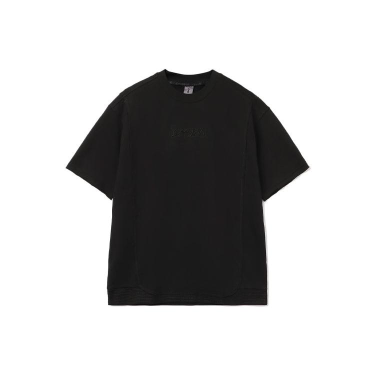 Li Ning T Shirts Men s Black Crew Neck Moderate Straight Fit AHSR889-2 XS