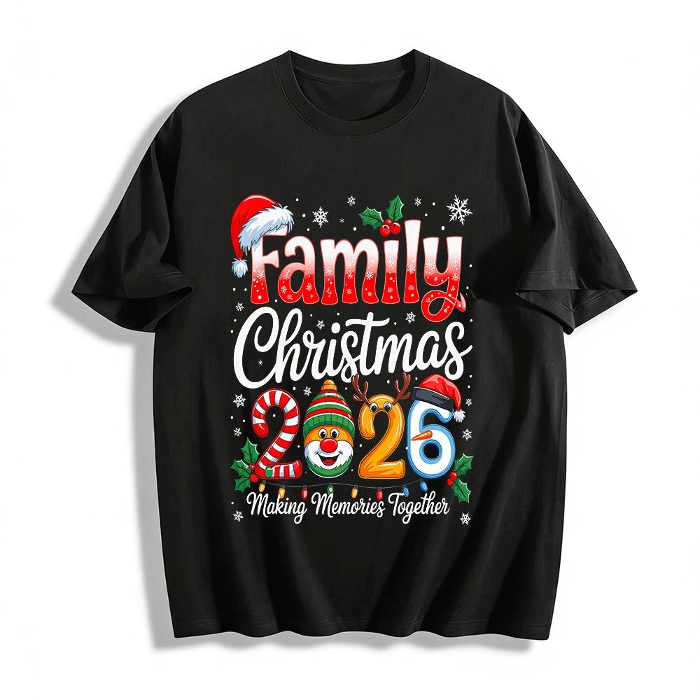 Family Christmas 2026 Making Memories Together Graphic Tee Pure cotton T-shirt XXS