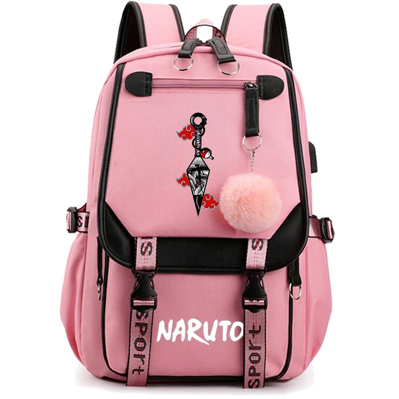 Anime Naruto Ryggsäck Canvas Bokväska Back To School Väska för flicka Pojke Tonåring Skolväska Ryggsäck Herr Dam Fritid Resväska