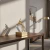 Geometric Crystal Sculpture Abstract Statue Faceted for Office