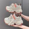 Small women with visible feet, new breathable mesh sneakers in autumn, thick-soled small people increase in height