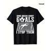 European Size Youth Soccer Goalkeeper Graphic T-Shirt | Short Sleeve, Crew Neck, "I Stop Them" Design, Suitable For Boys And Girls,Casual Street Style