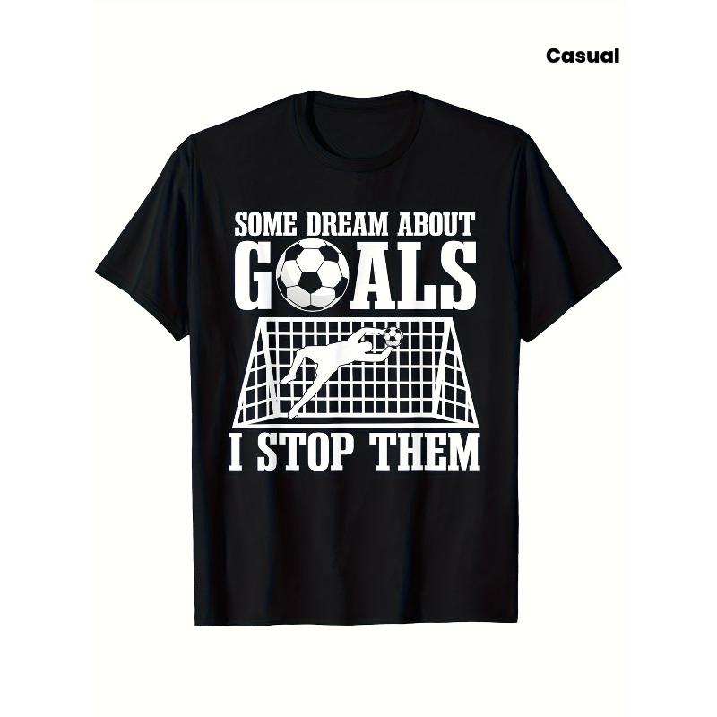 

European Size Youth Soccer Goalkeeper Graphic T-Shirt | Short Sleeve, Crew Neck, I Stop Them Design, Suitable For Boys And Girls,Casual Street Style S чёрный