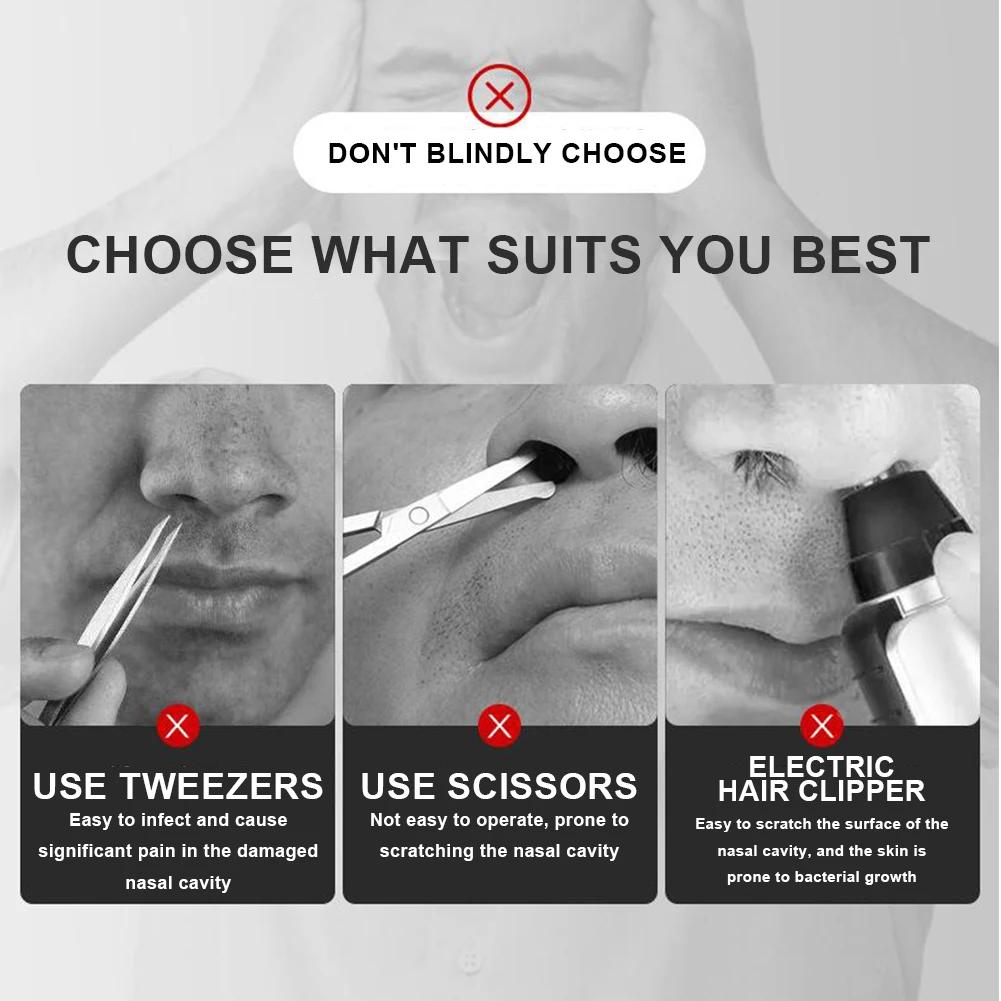 3pcs Double Nose Hair Scissors Nose Hair Trimmer Manual Nose Hair Removal Tool Double-sided Blade Hair Removal Accessories