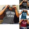 Stylish Women Not Today Satan Tee Comfortable Casual Short Sleeve V-neck Top