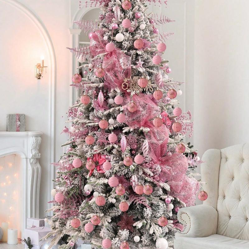 Red Christmas Ornaments Hanging Shatterproof Plastic Ball Decorations For Xmas Tree, Holiday, Wedding, Party, Window Christmas Decor