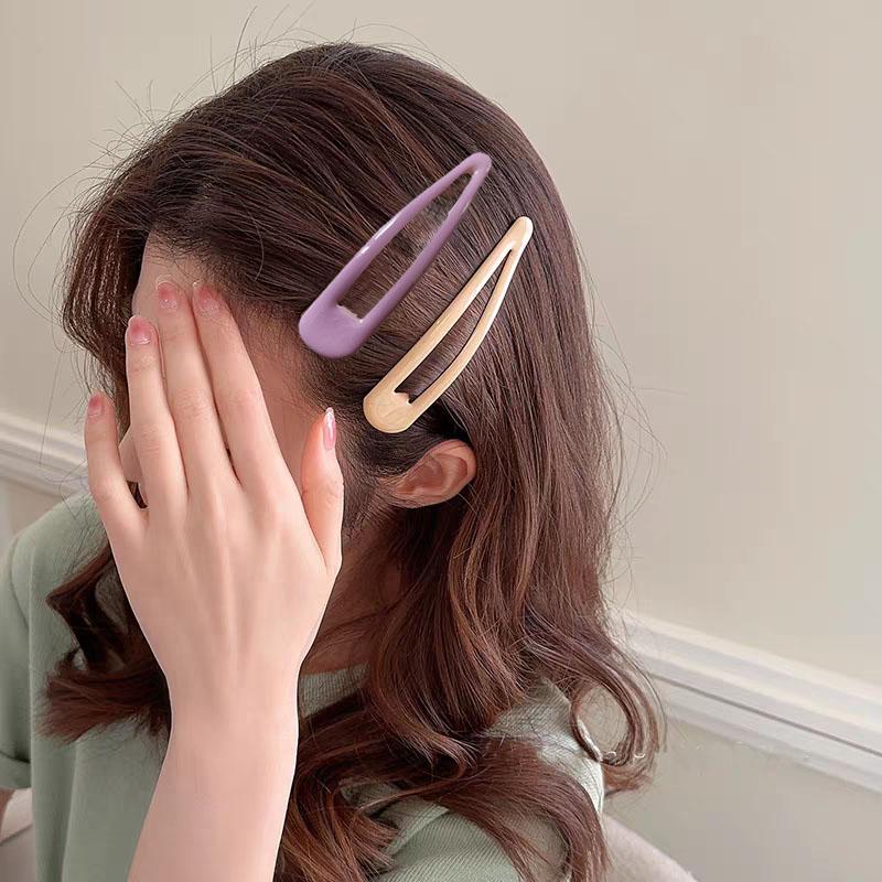 2pc Colorful 10cm Big Solid Good Alloy Solid Color Simplicit BB Hair Side Clips for Girls Women Vintage Hairpin Hair Accessories