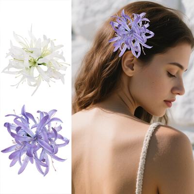 Solid Color Simulated Flower Hair Clip Hairpin Barrette Headwear Bridal Bridesmaids Hair Accessories Artistic Photography