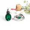 Gorgeous clasp earrings Created oval 10*12mm emerald nano 925 sterling silver fine jewelry for women's party daily wear