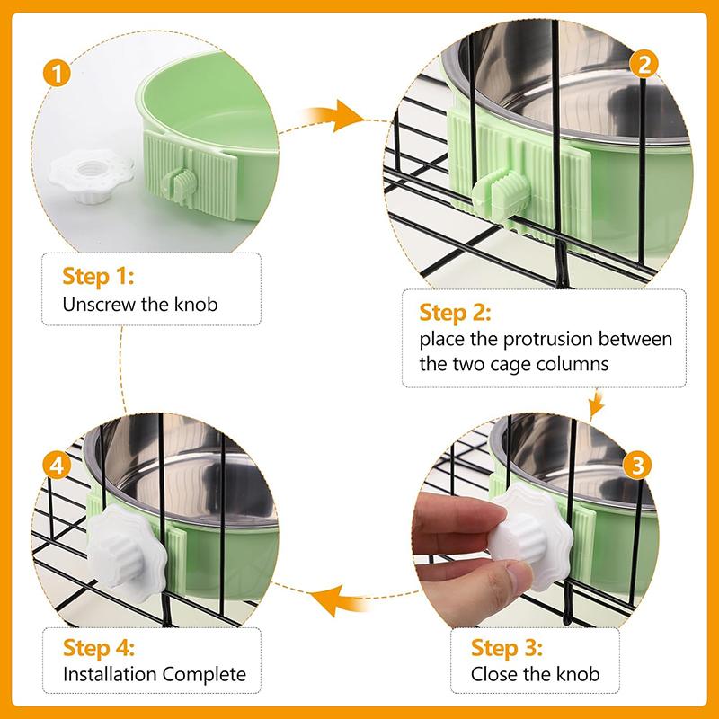 Pet Crate Bowls 2-in-1 Dog Hanging Bowl Removable Cage Water Bowls for Small Animals Dog Bowls Crate Water Bowl Pet Supplies