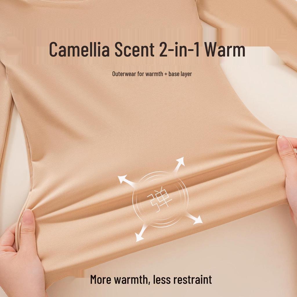 Damska antybakteryjna bielizna termiczna: Bluzka jesienna z długim rękawem, cienka, bez śladu, w dużym rozmiarze