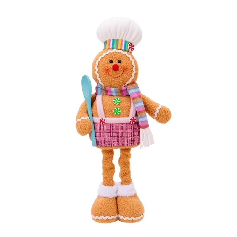 Telescopic Gingerbreads Man Figurine Festival Gingerbreads Man Window Display Seasonal Gingerbreads Man Gnomes Figure