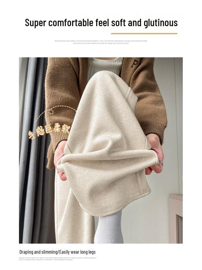 Women's New Spring High-Waisted Rice Pants - Narrow Straight-Leg, Casual Wide-Leg, Floor-Length