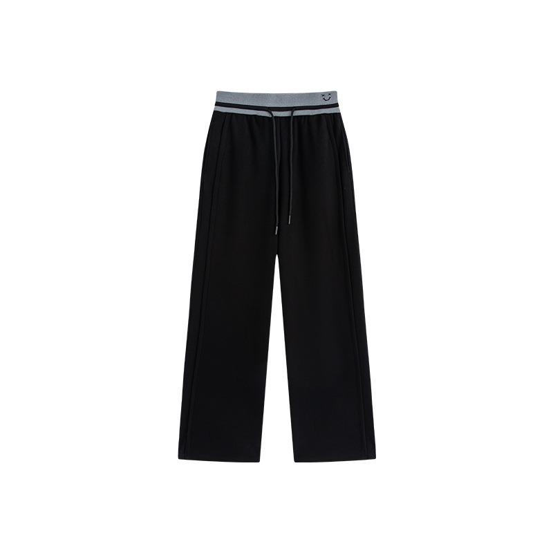 New gray casual pants women's autumn lazy drape high waist straight pants slim loose drawstring sweatpants
