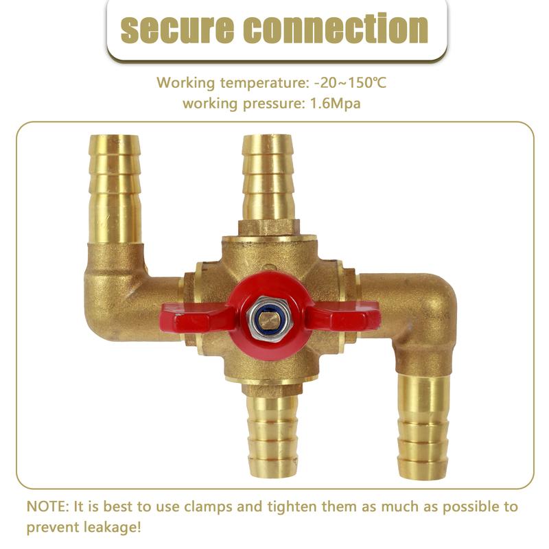16/19mm Brass Heater Control Valve Multifunction Manual Control Valve 4-way Radiator Valve for Automotive A/C Applications