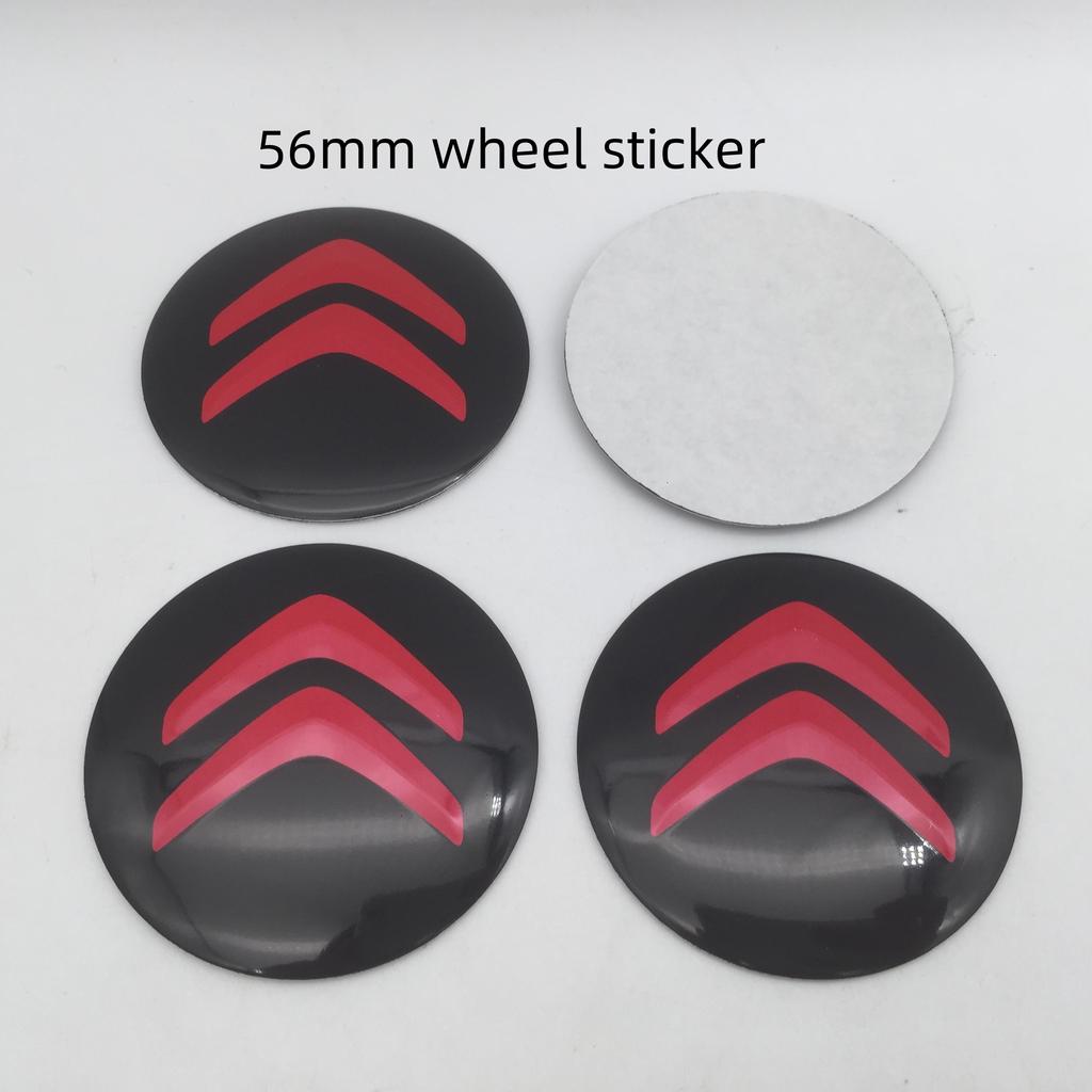 4pcs 3D 56mm 60mm 65mm For Citroen Car emblem Wheel hub Center Cap Badge covers sticker Decals Styling accessories