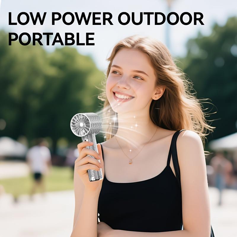 Durable ABS Portable Handheld Turbo Fan with 2 USB Ports, Lithium Battery,20 Counterspeed Settings,Portable Fan,Gamer Accessory,