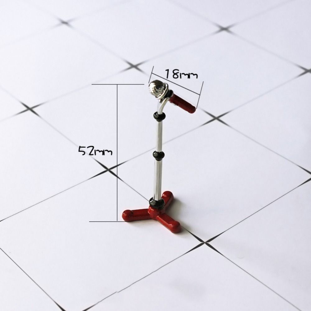 Micro Landscape Mini Microphone Model Zinc Zinc Alloy 1:12 Dollhouse Accessories Microphone Stand  Kids