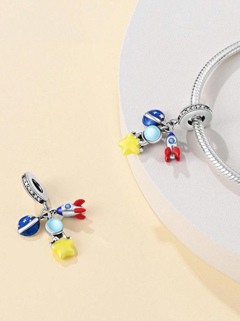 Charm Copper Colors The Universe Moon Pattern Stars Bead For Original Bracelet Diy Beads Charms Jewellery Creating Present For Women Styfne