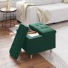 Storage Ottoman In Dark Green 60 X 60 X 45 Cm Velvet