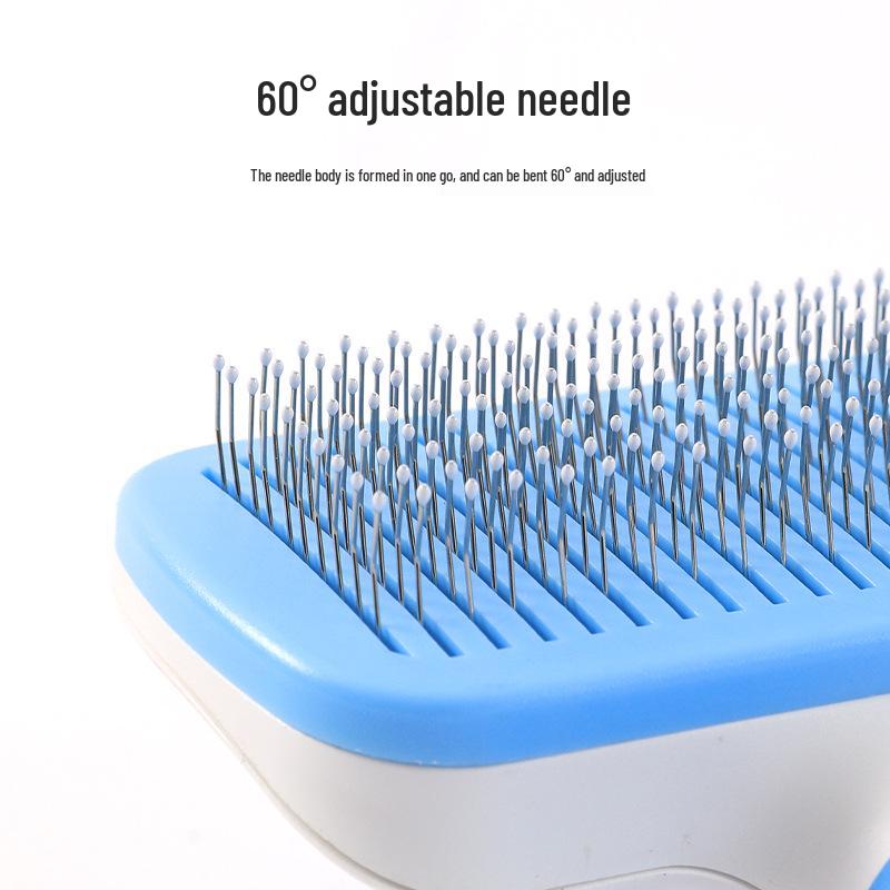 One-Click Self-Cleaning Dog Hair Comb - Stainless Steel Pet Shedding Brush