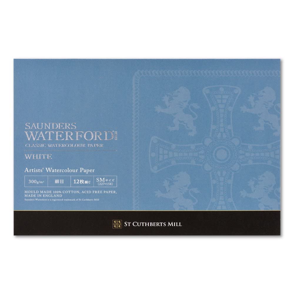 

Holbein Waterford Watercolor Paper White Fine 300g SM Size Block Type 12 Sheet Binding 270961 EHBH-SM
