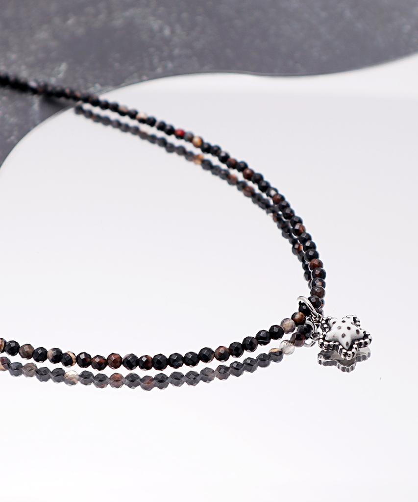 Polalita Black Cut Dot Star Slim Necklace (Plt-Nl-060_Bk)
