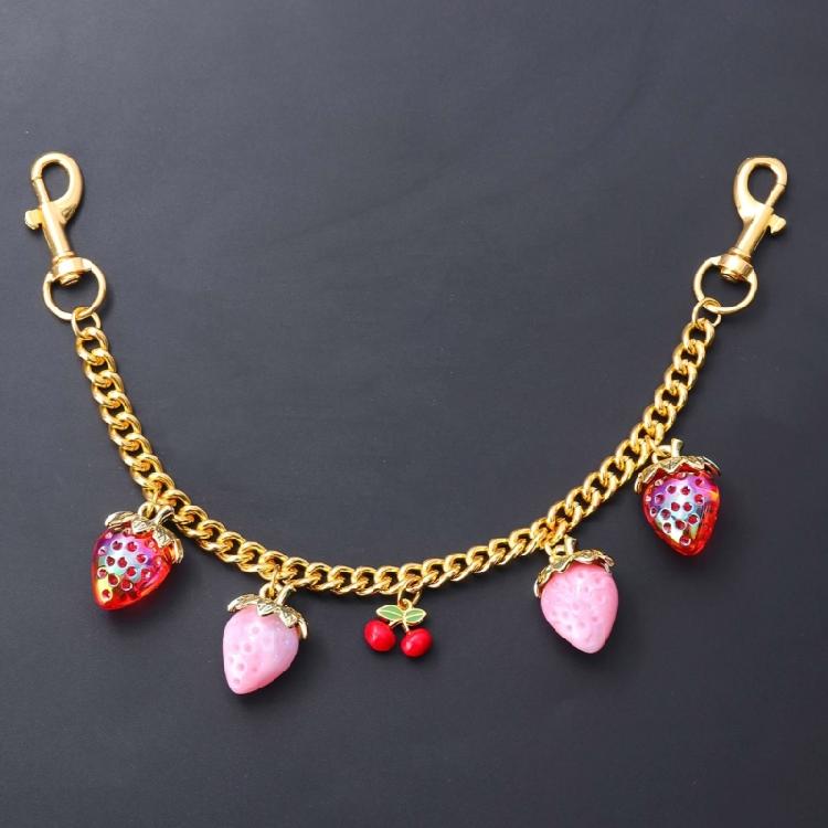 Cherry Strawberry Key Chain Pendant For Everyday Use Premium Crafted Resin Jewelry Decoration Compact Travel Essential