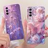 For Oppo A74 5G Case CPH2197 CPH2263 Luxury Bow Flowers Painted Cover Soft Silicone Phone Case For Oppo A74 A 74 OppoA74 5G Bags