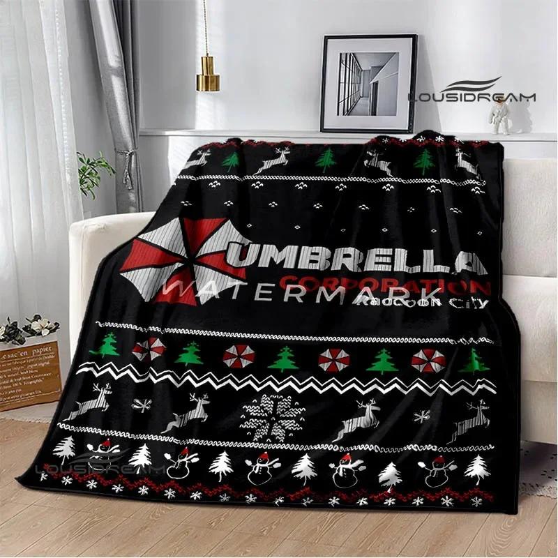 R-Resident Evil Umbrella Printed Blankets Picnic Blanket Flange Warm Blanket Home Travel Blankets Bed Linings Birthday Gift