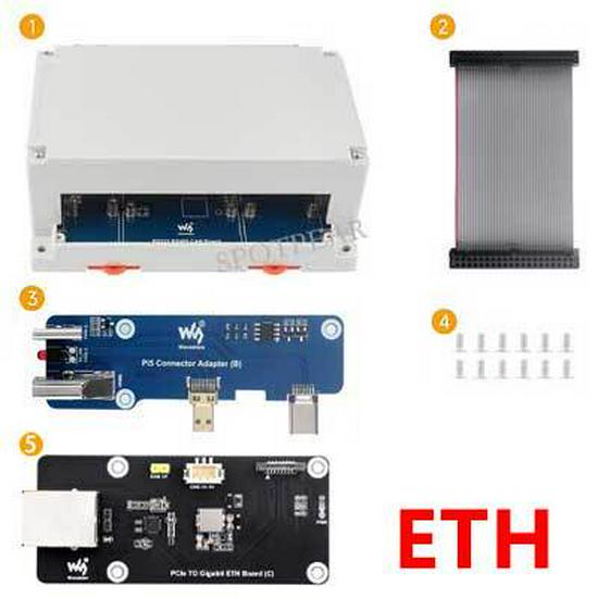 Raspberry Pi 4B/5 Industrial Expansion Board: RS232, RS485, CAN, CANFD with Housing
