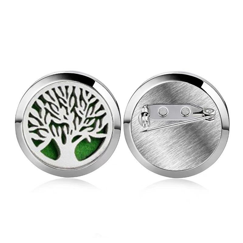 European/American Diffuse DoTerra Titanium Steel Brooch Clasp 1 30mm Tree of Life Brooch