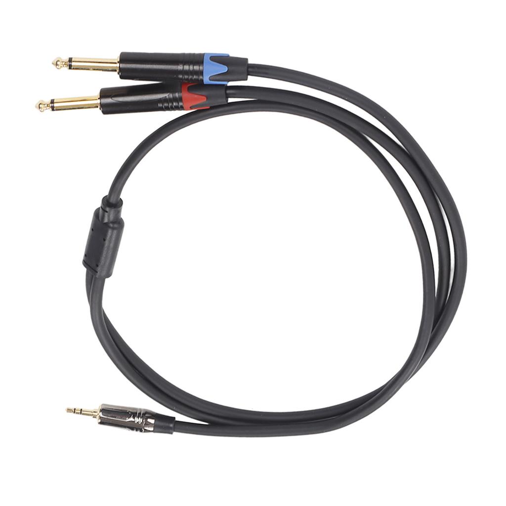 3.5mm 1Celsius8 Inch Male To Dual 6.35mm 1Celsius4 Inch TS Male Cable Stereo 1Celsius4 To 1Celsius8 Cable for Amplifier Mixer
