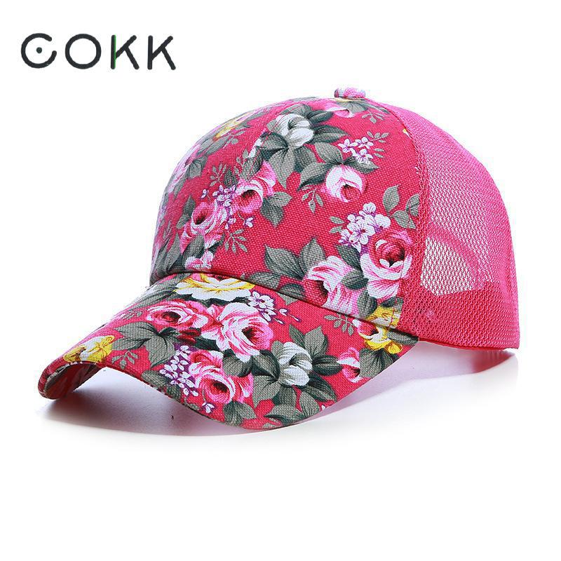 Mesh Cap Flower Baseball Cap Women Summer Snapback Hats For Women Adjustable Casual Outdoor Sport Casquette Sun Hat Female