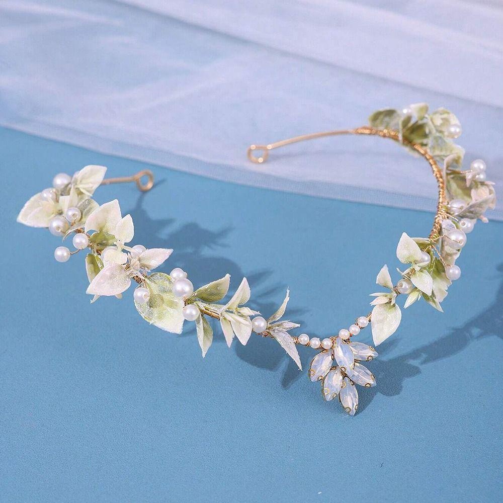 Forest Woodland Fairy Flower Leaf Crowns Handmade Fairycore Elvens Hair Jewelry  for Women