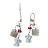 Chaveiro Estiloso de Elefante Cogumelo Vermelho Porta-Chaves Artesanal Acessório Leve Charme de Liga de Resina Para Chaves de Celular