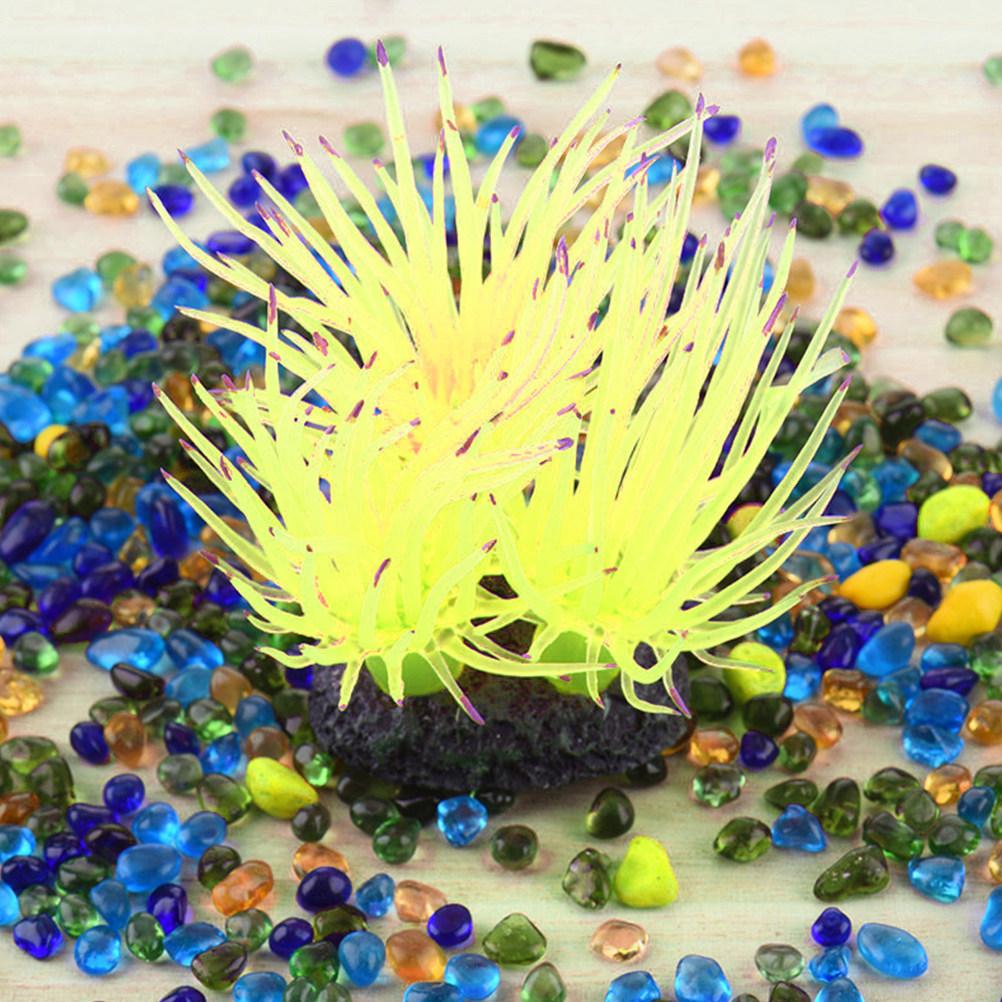 Artificial Pink Sea Anemone Coral Aquarium Decoration Fish Tank Ornament Lifelike Soft Flexible Non Algae Causing Water