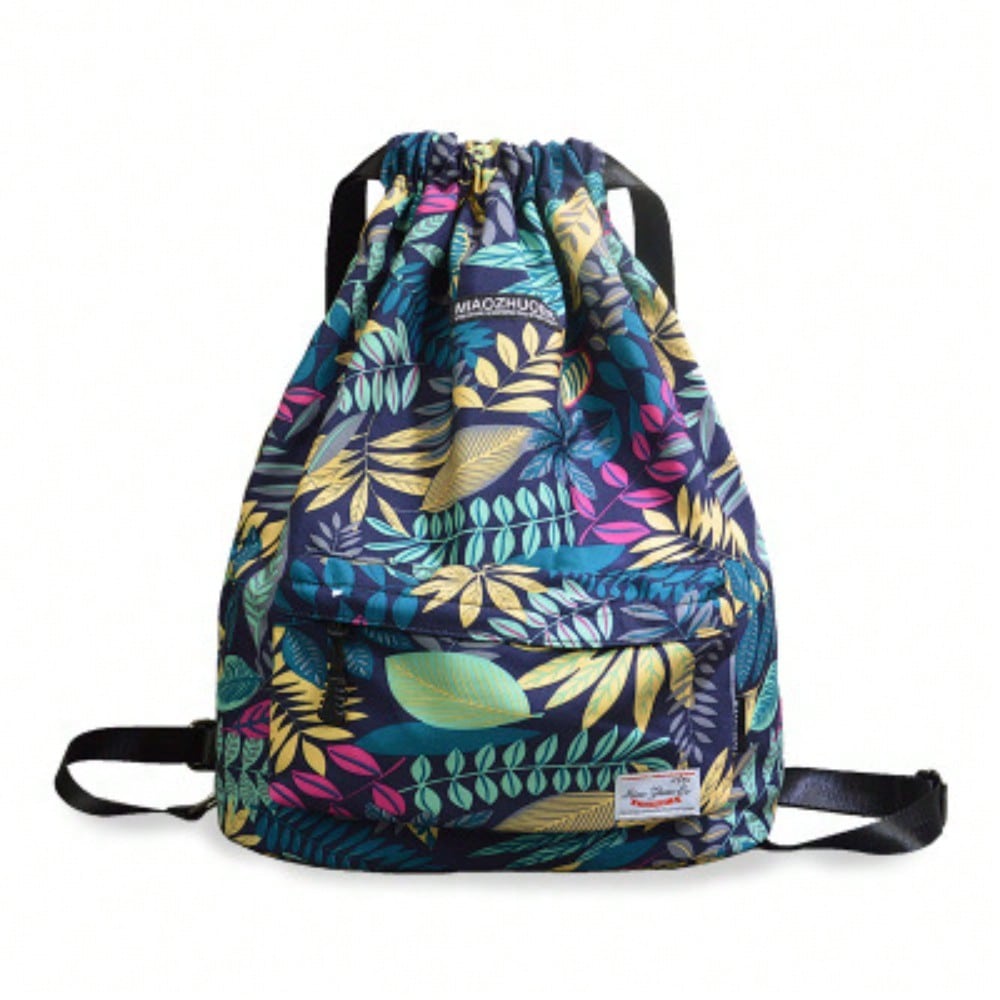 Sac à dos à cordon pour hommes et femmes Léger Sports Fitness Voyage Sports de plein air Sac à fermeture par cordon de serrage blue multicolore