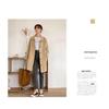 Women's Mid-Length Trench Coat, Spring/Autumn, Korean Style, Loose Fit, Solid Color, Versatile Outerwear, Trendy and Simple Design.