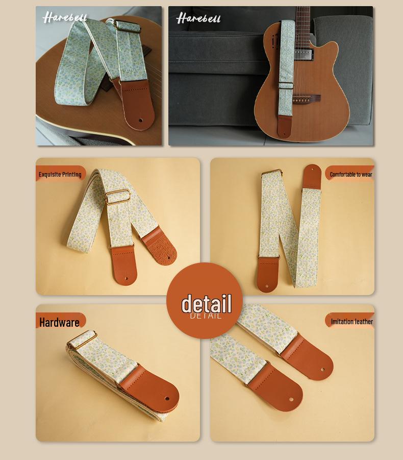 Qiqian Guitar Strap - Fresh, Comfortable, and Colorful: Blue, Red, Yellow (070-072) In Stock