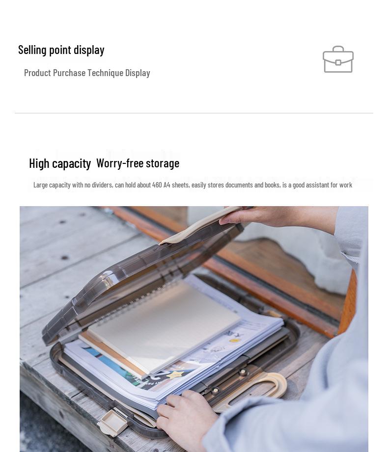 A4 Transparent Plastic Folder Large Accordion File Bag for Calligraphy and Test Paper Storage