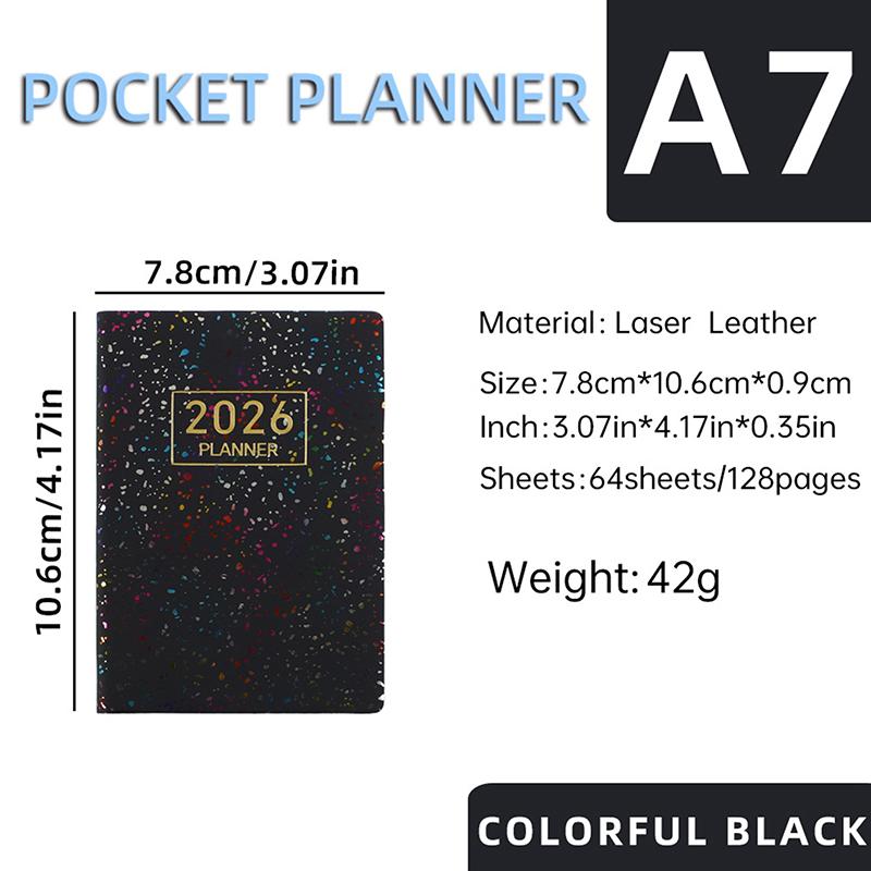2026 A7 Agenda Book Pocket With Calendar Diary Weekly Planner Appointment Book School Office