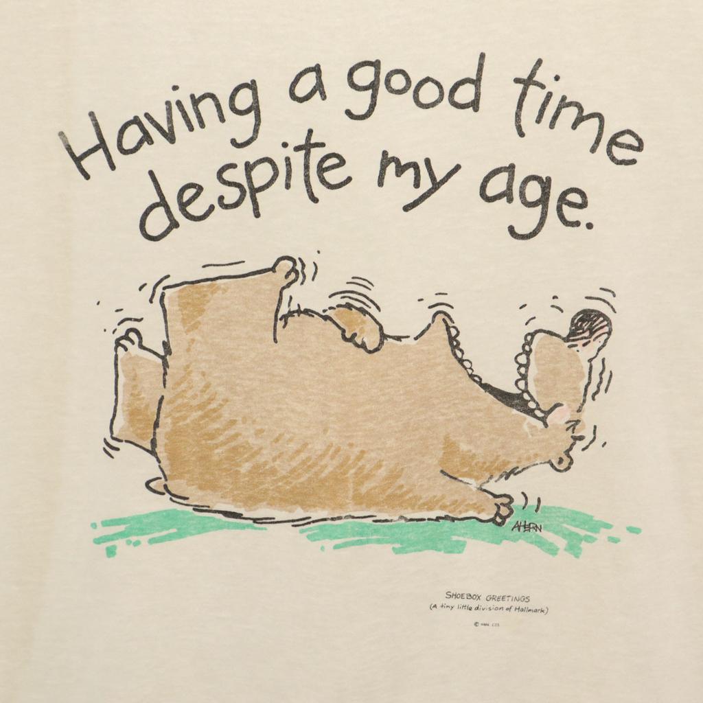 SHOEBOX GREETINGS 90s Made in USA Old Animal Illustrations Short sleeve T-shirt Men's Used