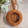 Cesta de Flores para Pendurar na Parede do Jardim Cesta de Parede Grande de Vime Natural Cesta de Flores de Rattan Vaso Suspenso para Trepadeira Planta