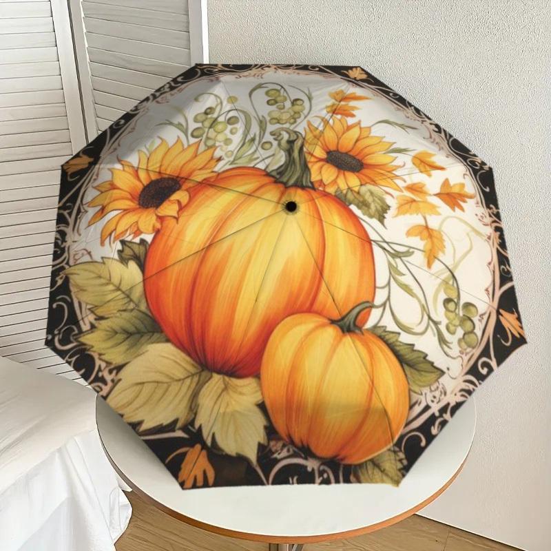 

1pc Pumpkin Decorative Automatic Folding Umbrella - Compact 8-Rib Design,Perfect Gift for Friends & Family yy250926089