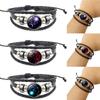 Punk 12 Constellation Bracelet Multilayer Leather Woven Handmade Night Light Star Bangle
